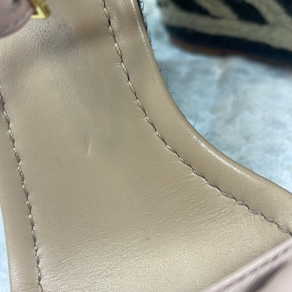 Kate spade Jill sandals shoes wedges pale pink rosettes 7 - Picture 10 of 11